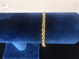 10K Yellow Gold Rope Bracelet 6.9g 8